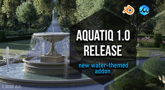 Blender插件-三维水流喷泉大海瀑布特效预设 Water Library Aquatiq 1.1.3-精品资源站