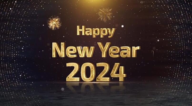 AE模板 三维10秒数字倒计时2024新年快乐片头 New Year Countdown