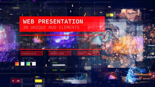 AE模板-流行炫彩科技感公司企业图文介绍包装 Web Presentation-精品资源站