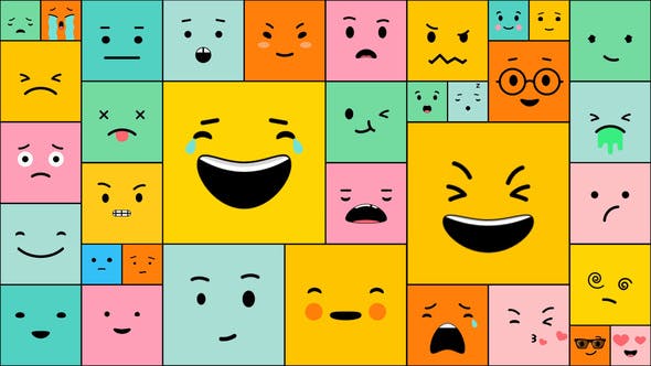 AE模板-有趣可爱卡通emoji表情动画包 Funny Emoji for After Effects-精品资源站