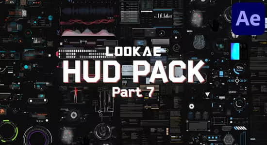 AE模板-150个科技感UI用户界面元素动画 HUD Pack Part 7-精品资源站