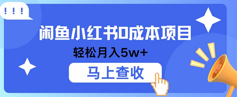 （12777期）小鱼小红书0成本项目，利润空间非常大，纯手机操作-精品资源站