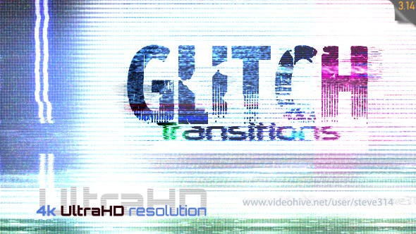 4K视频素材-27个信号故障干扰毛刺失真转场动画素材 Glitch Transitions-精品资源站