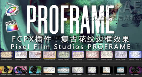 FCPX插件：复古花纹边框效果 Pixel Film Studios PROFRAME-精品资源站