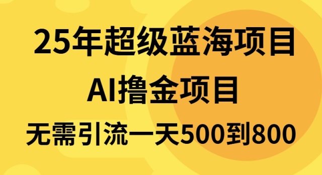 25年超级蓝海项目一天800+，半搬砖项目，不需要引流-精品资源站