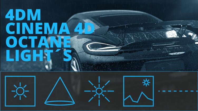 C4D插件 Octane渲染器灯光控制 4DM Cinema 4D Octane Lights-精品资源站