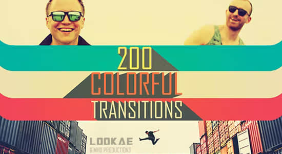 AE模板-200个炫彩MG图形动画转场过渡预设 Transition Colorful-精品资源站
