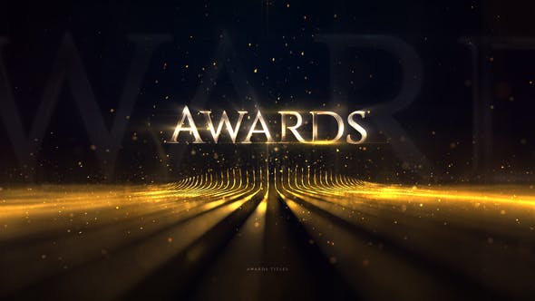 AE模板-金色粒子线条文字标题活动颁奖开场片头 Awards Titles-精品资源站