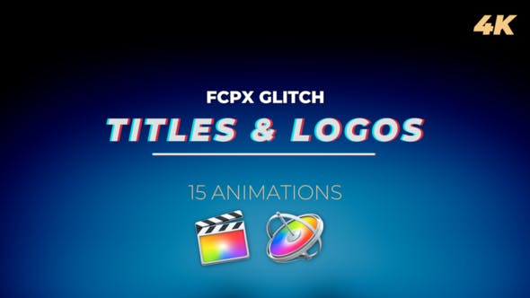 FCPX插件-15个复古信号干扰色彩分离损坏LOGO文字标题动画 Glitch Titles and Logos-精品资源站