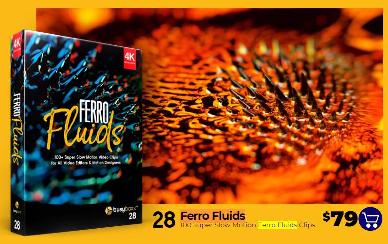 4K视频素材 100个磁流体力学微观特写抽象背景合成动画 Ferro Fluids