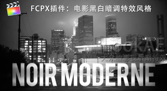 FCPX插件：电影黑白暗调风格特效+转场 CrumplePop Noir Moderne-精品资源站