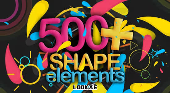AE模板-500种线条箭头圆圈流体礼花爆炸彩色图形MG动画 Shape Elements-精品资源站