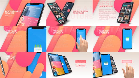 AE模板-手机APP应用操作界面快速介绍展示 Fast App Opener X-精品资源站