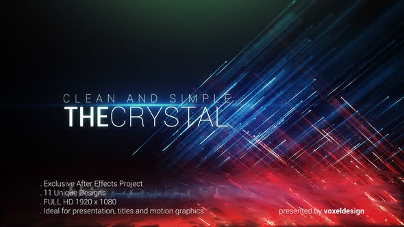 AE模板-精美粒子线条背景文字标题片头 The Crystal Titles-精品资源站