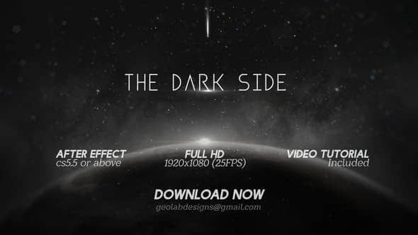 AE模板-宇宙太空黑暗星球文字标题展示片头 The Dark Side-精品资源站