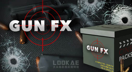 4K视频素材-32个3D枪模型枪口射击火花闪光特效 Gun FX-精品资源站