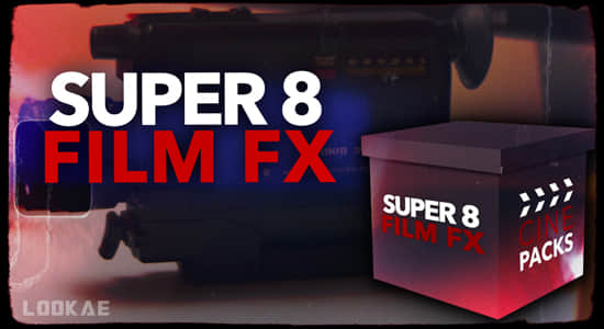 视频素材-8毫米电影胶片边框噪点刮痕纹理闪烁动画 Super 8 Film FX-精品资源站