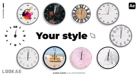 AE模板-经典数字时钟动画 Classic Clocks-精品资源站