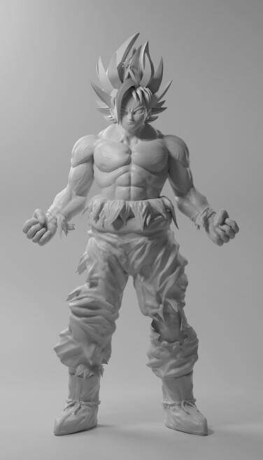 Bledner/C4D/3dsmax模型 七龙珠孙悟空超级赛亚人角色3D模型