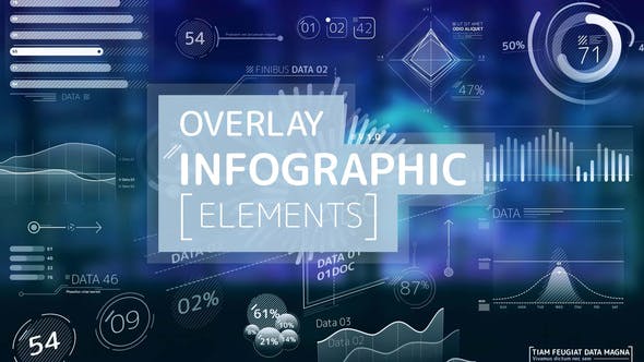 AE模板-几百种HUD信息数据UI图表动态元素 Overlay Infographic Elements-精品资源站