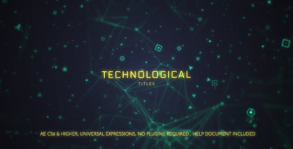 AE模板-科技感点线连接背景文字标题展示片头 Technological Titles-精品资源站