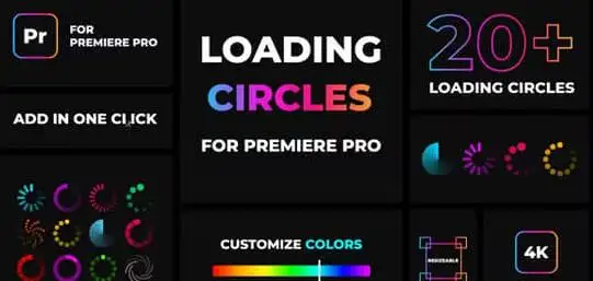 PR模板 21个读取加载等待图形动画 Loading Circles Animation Pack
