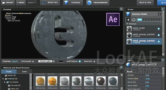 AE教程：使用E3D制作三维立体 Twitter 标志 3D Twitter logo Element 3D Tutorial-精品资源站