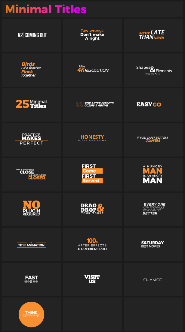 AE模板-860个时尚文字标题排版设计转场背景气泡图形元素动画V18