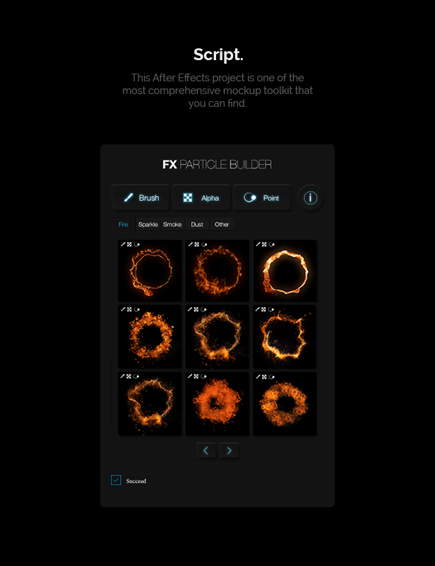 AE脚本+模板：超级炫酷火焰烟雾粉尘魔法粒子特效生成工具包 v1.3 支持中文软件
