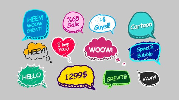 AE模板-综艺卡通有趣气泡花字标题动画 Speech Bubbles-精品资源站