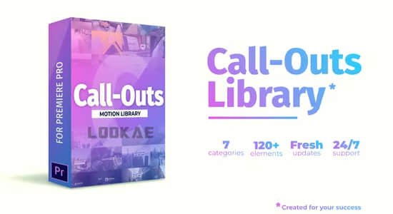 AE/PR模板-120组呼出线条指针标注介绍动画 Call-Outs Library-精品资源站