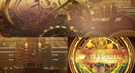 AE模板-机械齿轮LOGO标志展示影视片头 Gears Cinematic Logo Reveal-精品资源站