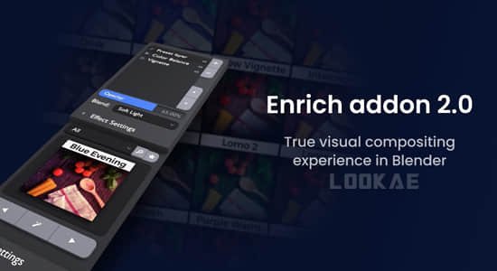 Blender插件-以图层方式后期合成调节 Enrich V2.1.0-精品资源站