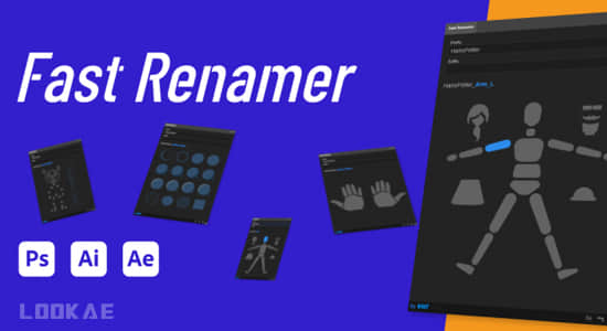 中文版AE/AI/PS脚本-快速给图层重命名工具 Fast Renamer 1.5 Win/Mac+使用教程-精品资源站