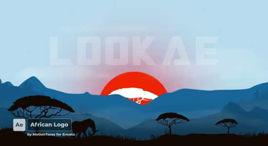 AE模板-创意图形日出LOGO标志开场片头动画 African Logo-精品资源站