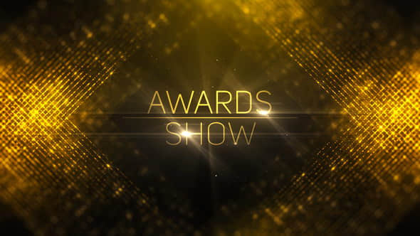 AE模板：金色华丽粒子年会活动晚会颁奖典礼片头包装 Awards-精品资源站