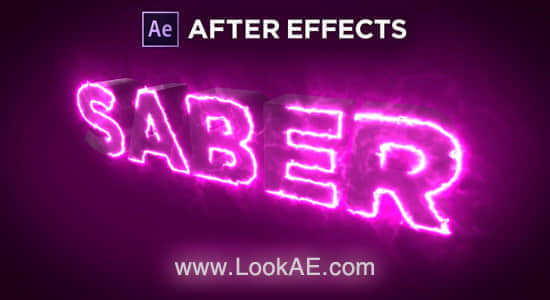 AE教程：使用 E3D+Saber 制作3D立体文字发光书写效果-精品资源站