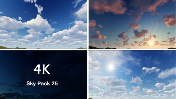 25个蓝天白云晴空万里延时拍摄4K视频素材 Sky Pack-精品资源站