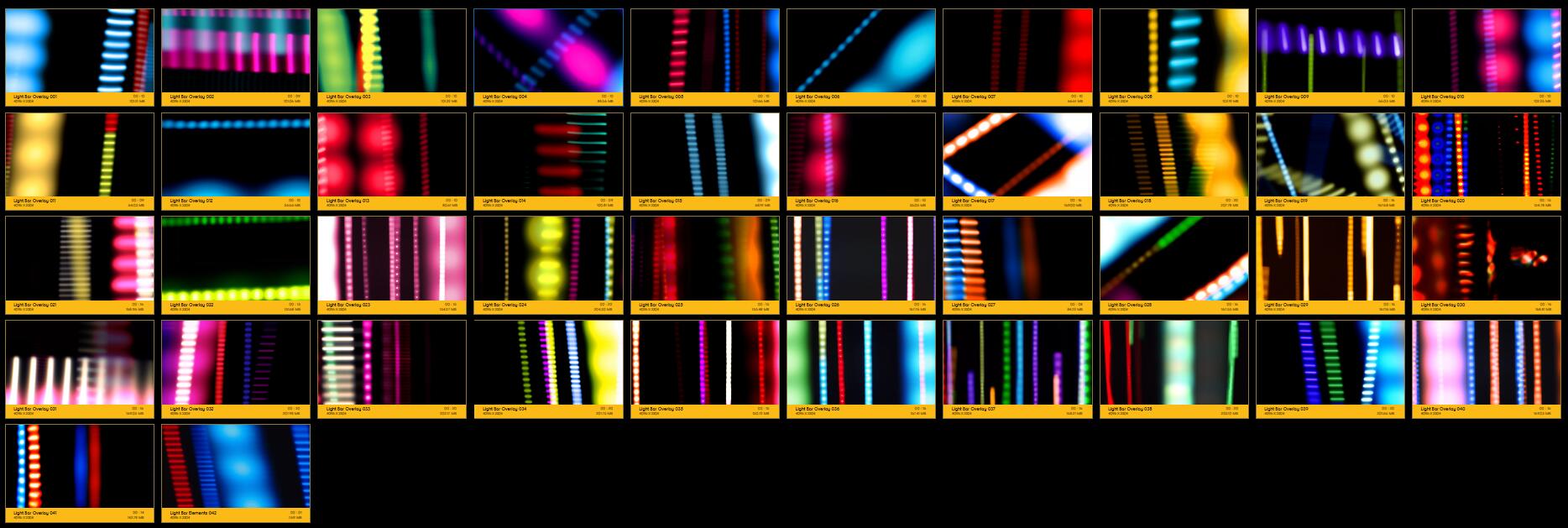 4K视频素材 211个活力动感霓虹灯光快速划过闪烁跳跃合成动画 Light Bar Overlay FX