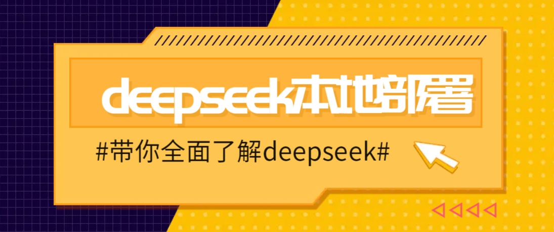 DeepSeek本地部署详细教程，轻松将deepseek部署到你的电脑上-精品资源站