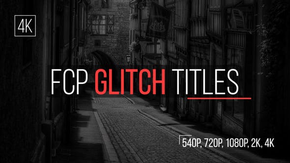 FCPX插件-16种故障干扰文字标题动画 FCP Glitch Titles-精品资源站