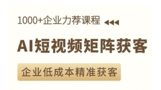 AI短视频矩阵获客实操课，企业低成本精准获客-精品资源站