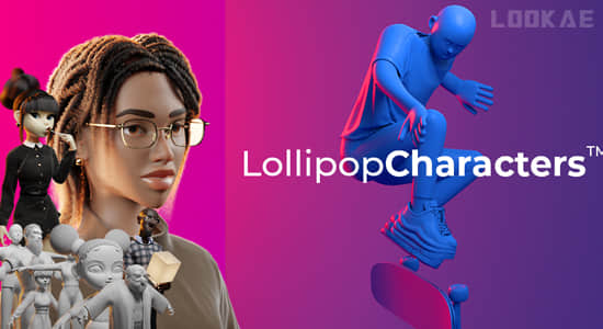三维人物角色模型Blender预设 Lollipop Characters V1.1.2-精品资源站