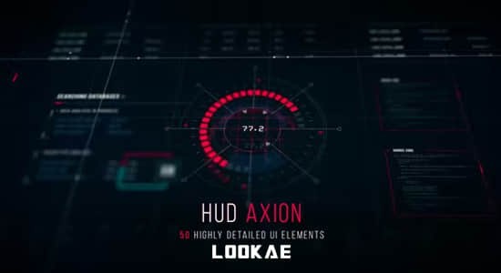 AE模板-50组科幻HUD图形元素动画 Sci-Fi HUD – Axion-精品资源站