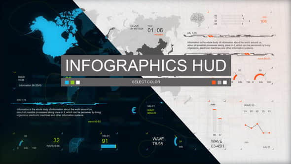 AE模板：高科技简洁HUD信息数据界面动画 Infographics HUD set 3-精品资源站