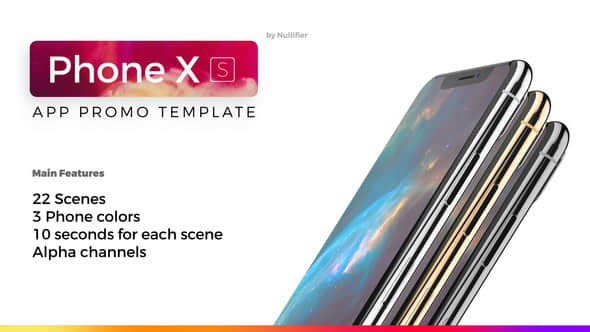 AE模板：三维iPhoneXS手机界面APP展示片头动画 App Promo Phone XS-精品资源站