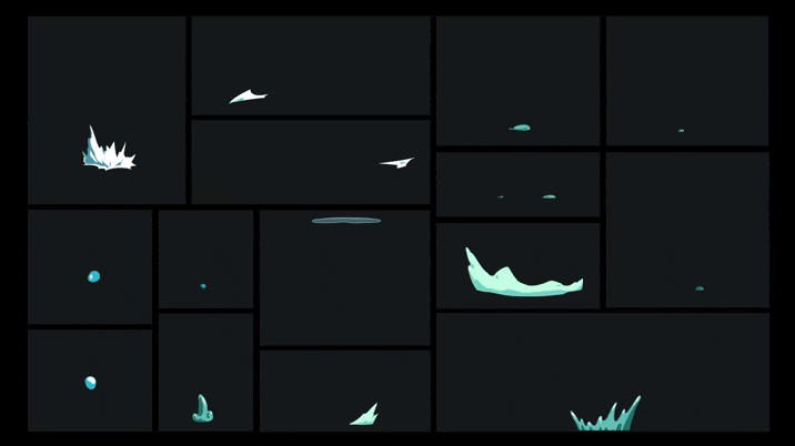 AE脚本-900个卡通能量电流冰雪火焰烟雾爆炸植物生长MG动画特效Magic Button+视频素材