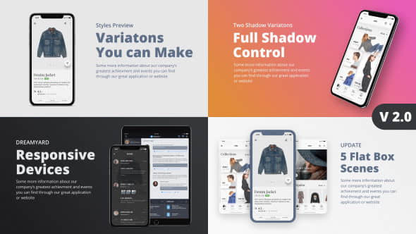 AE模板：三维iPhoneX手机APP界面宣传介绍 TheX – App Presentation Kit-精品资源站