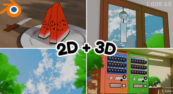 Blender教程-制作三渲二卡通风格线条艺术动画 From 3D to 2D Creating Stunning Line Art Animation-精品资源站
