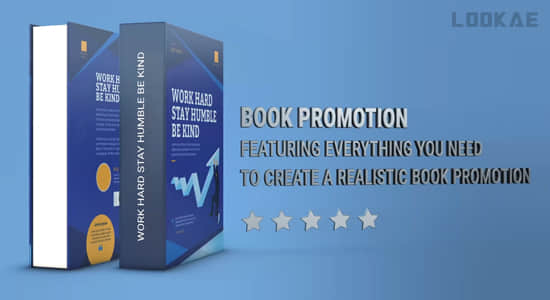 使用E3D插件构建三维图书促销展示动画AE模板 Book Promotion For Element 3D-精品资源站